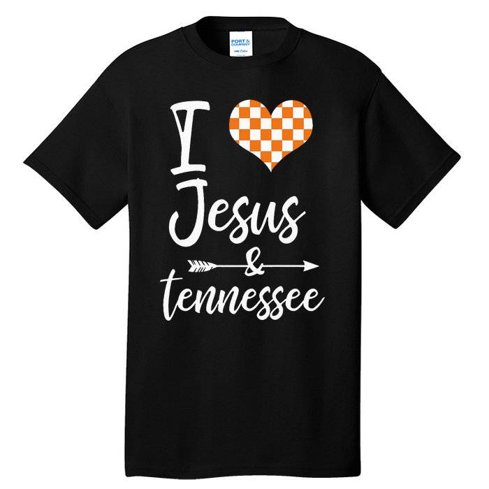 I Love Jesus And Tennessee Orange Tall T-Shirt