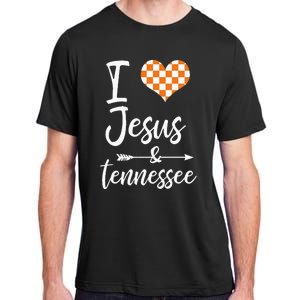 I Love Jesus And Tennessee Orange Adult ChromaSoft Performance T-Shirt