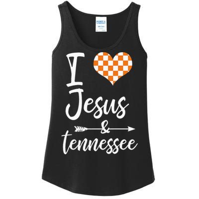 I Love Jesus And Tennessee Orange Ladies Essential Tank