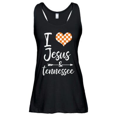 I Love Jesus And Tennessee Orange Ladies Essential Flowy Tank