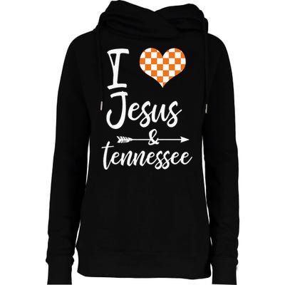 I Love Jesus And Tennessee Orange Womens Funnel Neck Pullover Hood