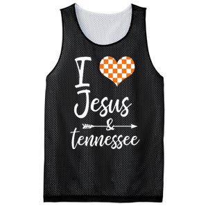 I Love Jesus And Tennessee Orange Mesh Reversible Basketball Jersey Tank