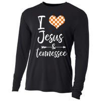 I Love Jesus And Tennessee Orange Cooling Performance Long Sleeve Crew