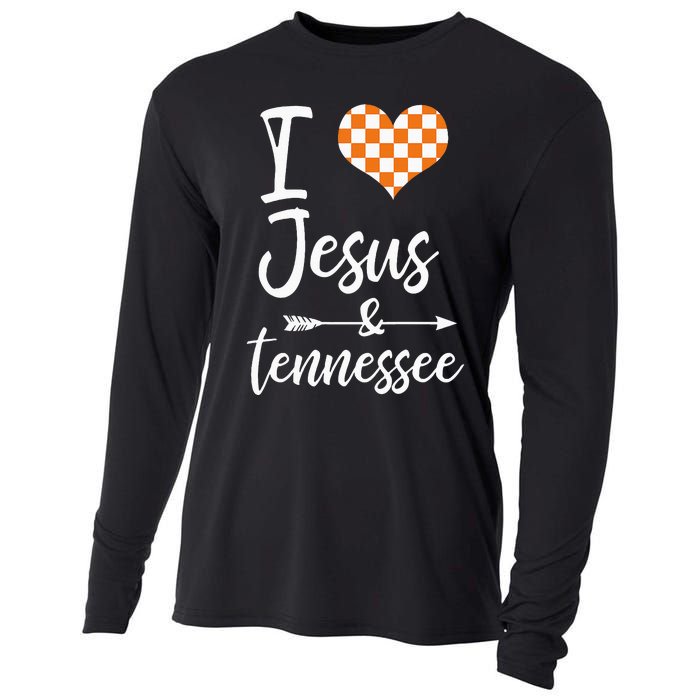 I Love Jesus And Tennessee Orange Cooling Performance Long Sleeve Crew