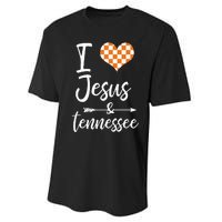 I Love Jesus And Tennessee Orange Performance Sprint T-Shirt