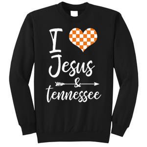 I Love Jesus And Tennessee Orange Tall Sweatshirt