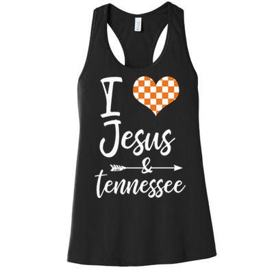 I Love Jesus And Tennessee Orange Women's Racerback Tank