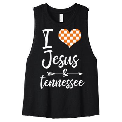 I Love Jesus And Tennessee Orange Women's Racerback Cropped Tank