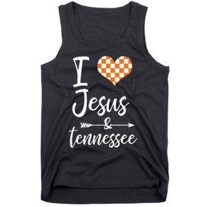 I Love Jesus And Tennessee Orange Tank Top