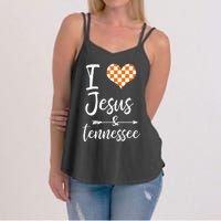 I Love Jesus And Tennessee Orange Women's Strappy Tank