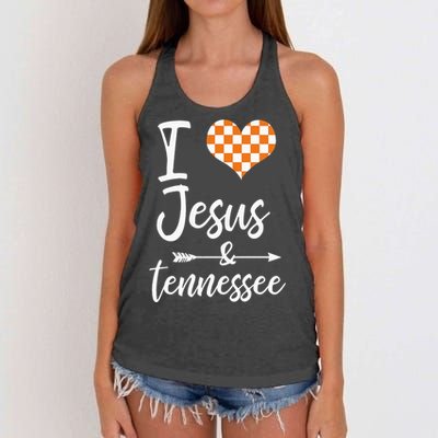 I Love Jesus And Tennessee Orange Women's Knotted Racerback Tank