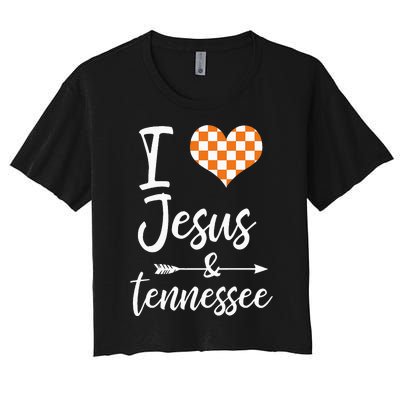 I Love Jesus And Tennessee Orange Women's Crop Top Tee