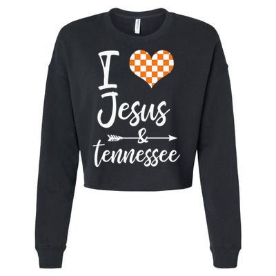 I Love Jesus And Tennessee Orange Cropped Pullover Crew