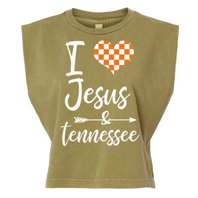 I Love Jesus And Tennessee Orange Garment-Dyed Women's Muscle Tee