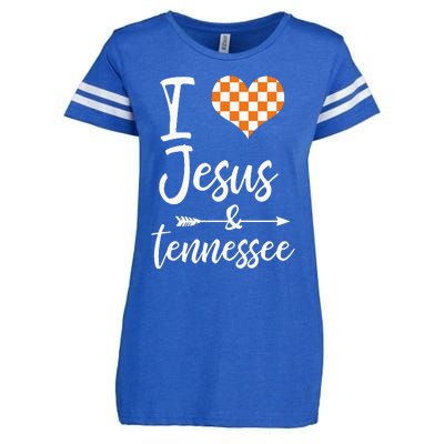 I Love Jesus And Tennessee Orange Enza Ladies Jersey Football T-Shirt