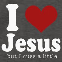 I Love Jesus But I Cuss A Little Funny Christian Vector Backpack