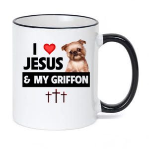 I Love Jesus And My Brussels Griffon Dog Mom Dad Christian Meaningful Gift 11oz Black Color Changing Mug