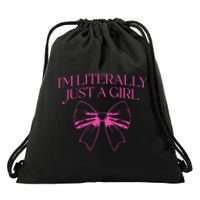 IM Literally Just A Girl Coquette Bow Drawstring Bag