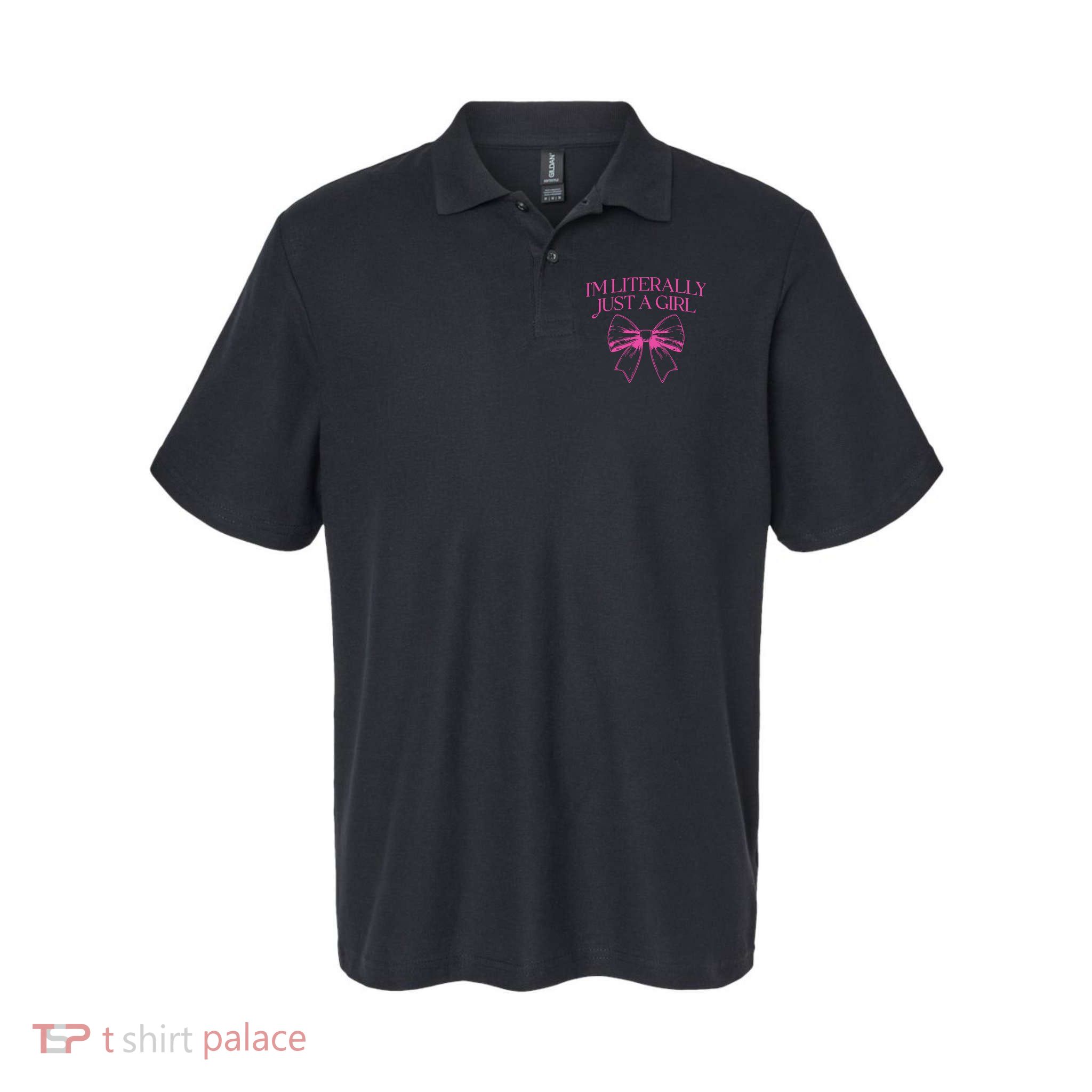 IM Literally Just A Girl Coquette Bow Polo