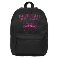 IM Literally Just A Girl Coquette Bow 16 in Basic Backpack