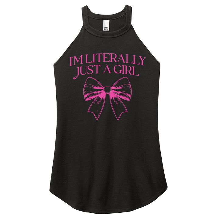 IM Literally Just A Girl Coquette Bow Women's Perfect Tri Rocker Tank