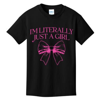 IM Literally Just A Girl Coquette Bow Kids T-Shirt