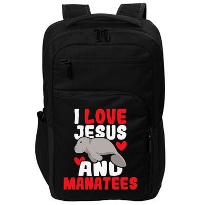 I Love Jesus And Manatees Animal Lover Zookeeper Zoologist Impact Tech Backpack