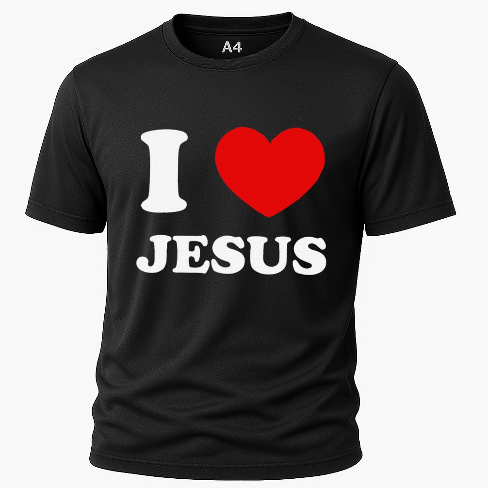 I Love Jesus I Heart Jesus Funny Jesus Cooling Performance Crew T-Shirt