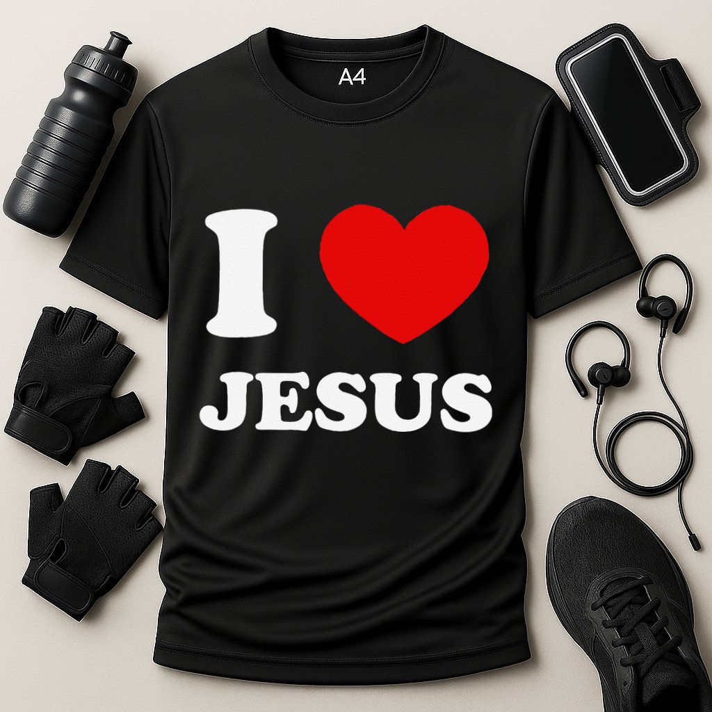 I Love Jesus I Heart Jesus Funny Jesus Cooling Performance Crew T-Shirt