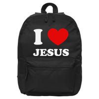 I Love Jesus I Heart Jesus Funny Jesus 16 in Basic Backpack