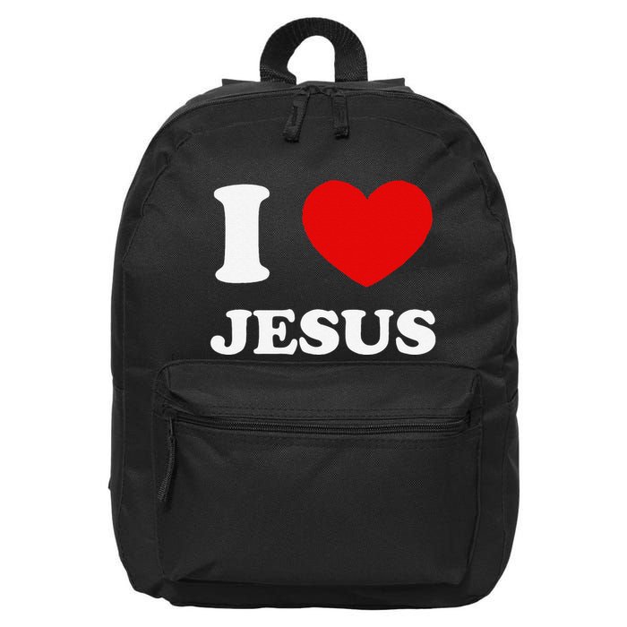 I Love Jesus I Heart Jesus Funny Jesus 16 in Basic Backpack