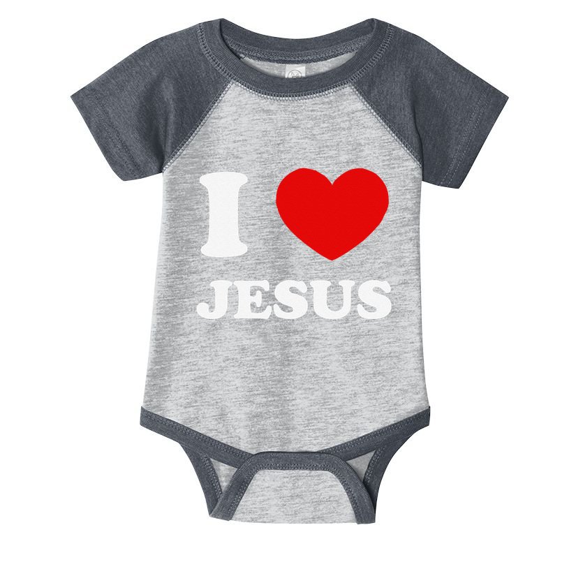 I Love Jesus I Heart Jesus Funny Jesus Infant Baby Jersey Bodysuit