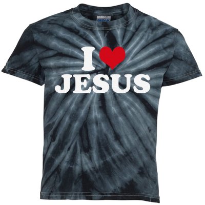 I Love Jesus I Heart Jesus Kids Tie-Dye T-Shirt