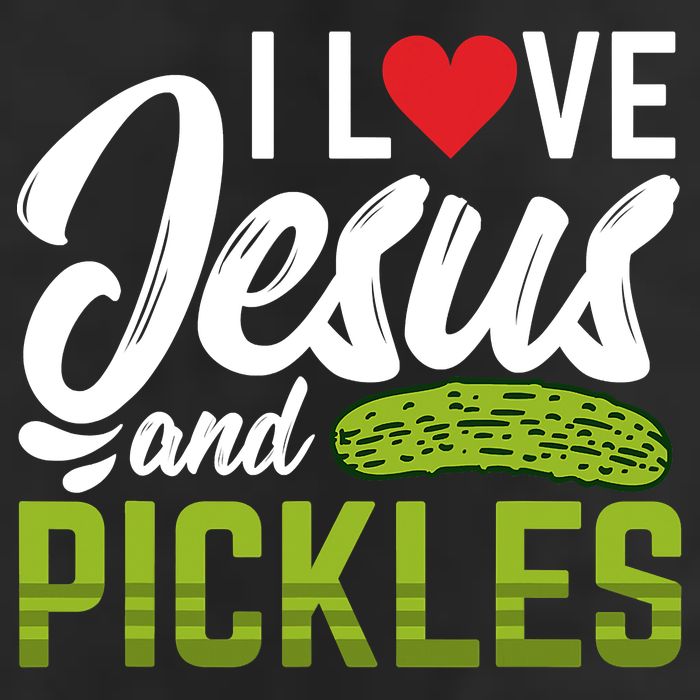 I Love Jesus And Pickles Funny Christian 7 Panel Mesh Trucker Snapback Hat
