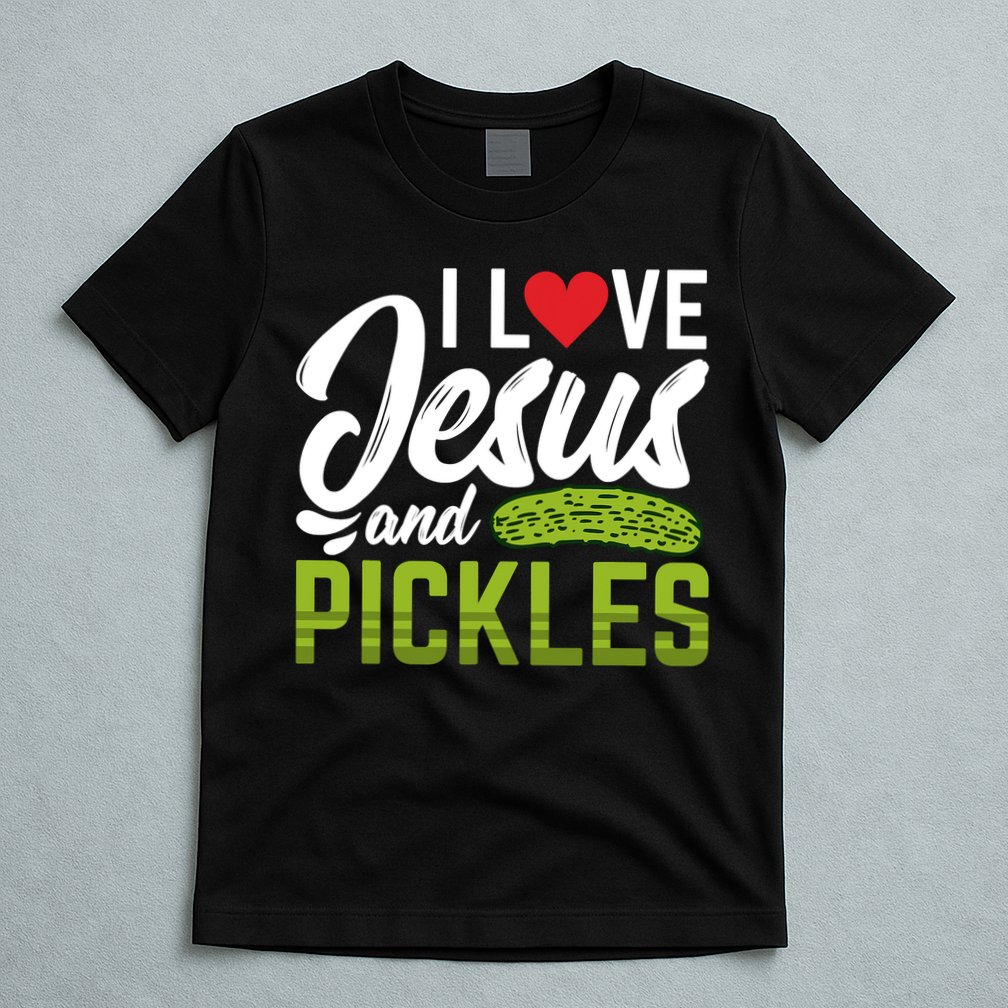 I Love Jesus And Pickles Funny Christian T-Shirt