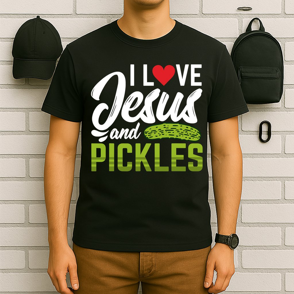 I Love Jesus And Pickles Funny Christian T-Shirt