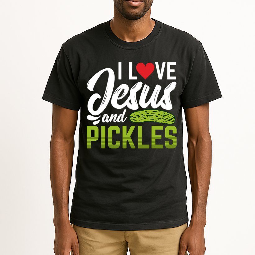 I Love Jesus And Pickles Funny Christian Tall T-Shirt