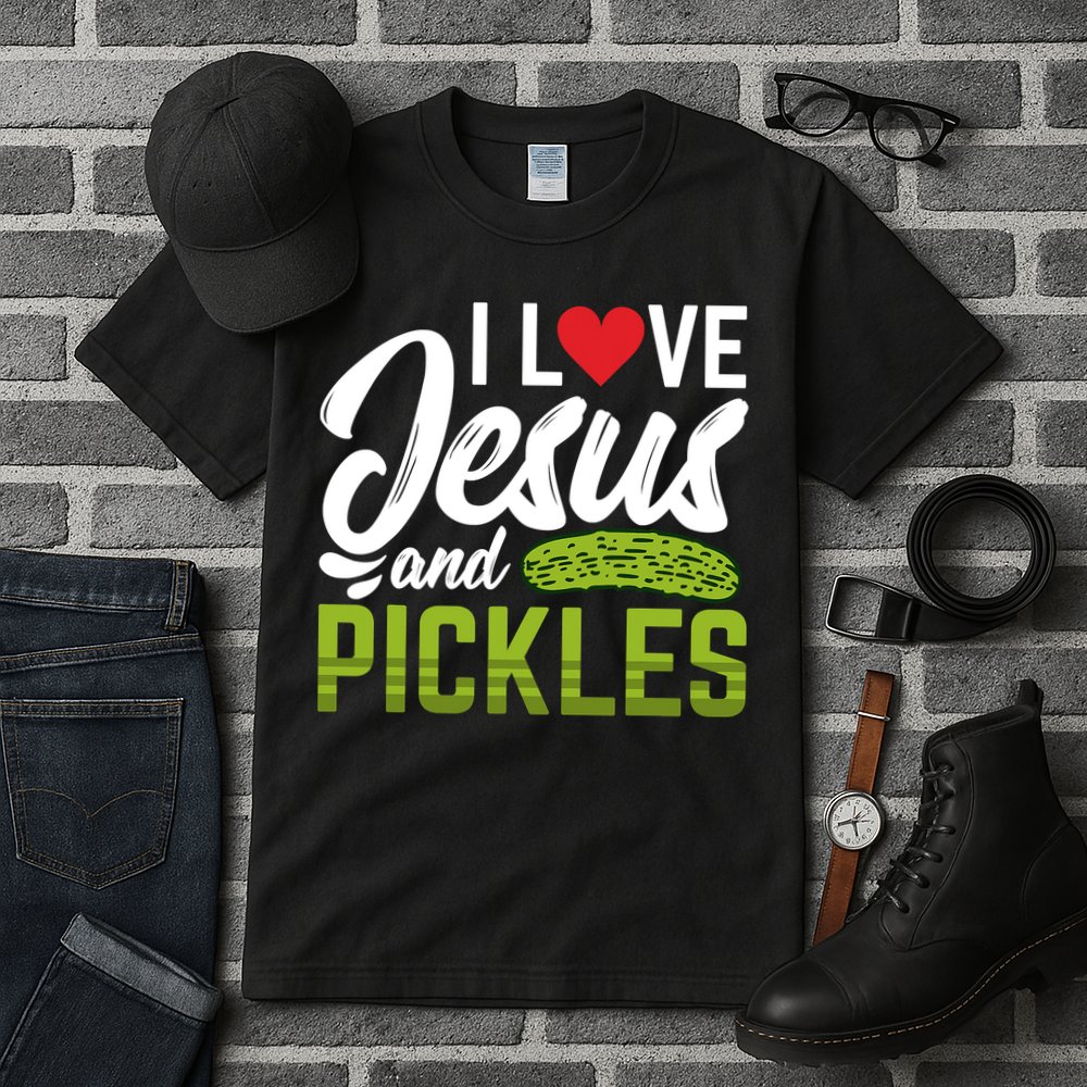 I Love Jesus And Pickles Funny Christian Tall T-Shirt