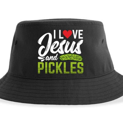 I Love Jesus And Pickles Funny Christian Sustainable Bucket Hat