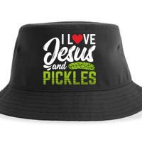 I Love Jesus And Pickles Funny Christian Sustainable Bucket Hat
