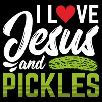 I Love Jesus And Pickles Funny Christian 16 in Basic Backpack