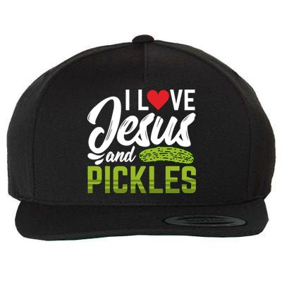 I Love Jesus And Pickles Funny Christian Wool Snapback Cap