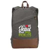 I Love Jesus And Pickles Funny Christian Cotton Canvas Backpack