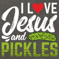 I Love Jesus And Pickles Funny Christian Cotton Canvas Backpack