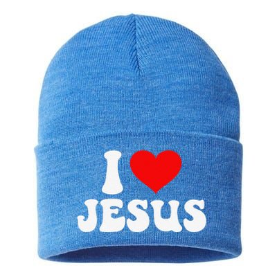 I Love Jesus Bible Christ Sustainable Knit Beanie