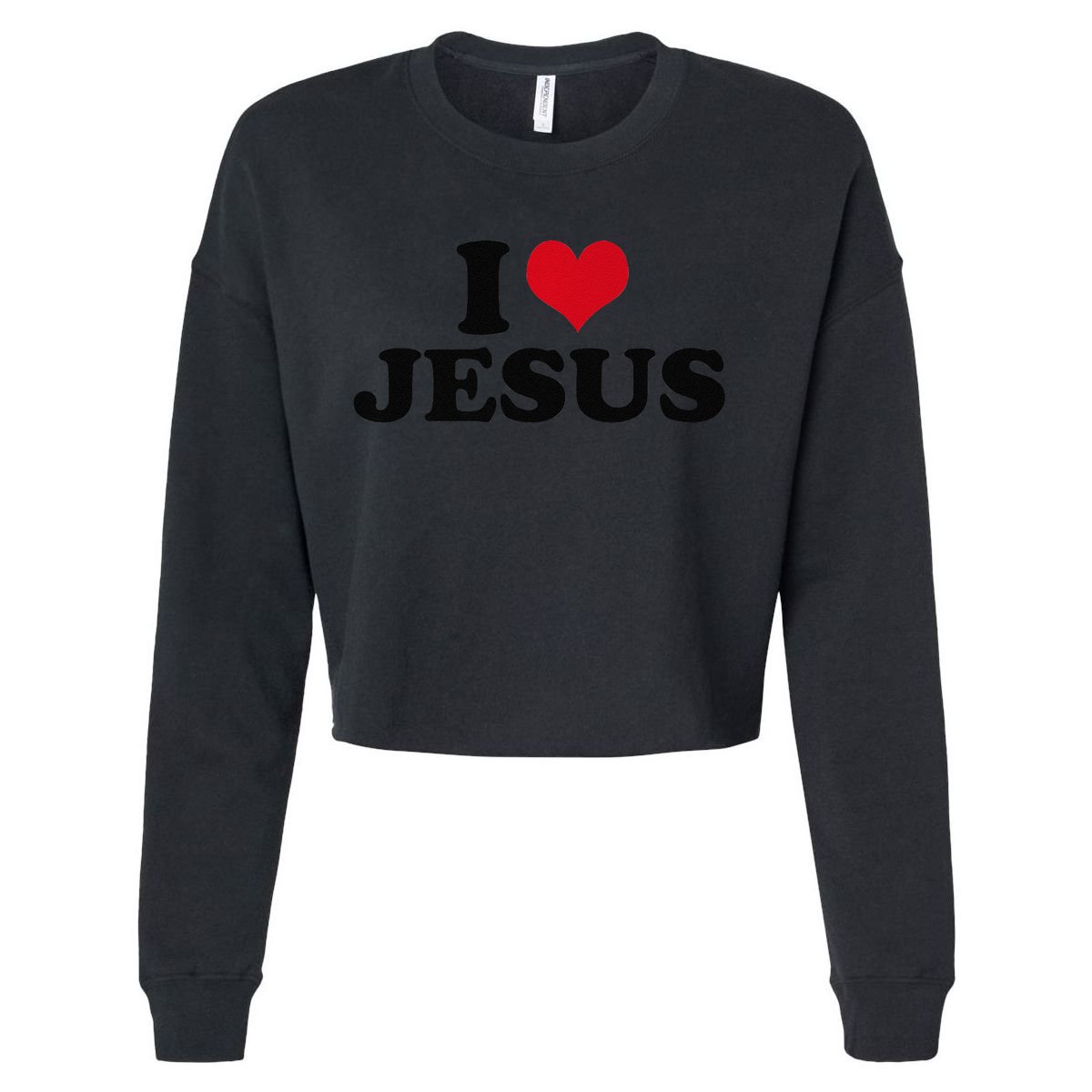 I Love Jesus Premium Cropped Pullover Crew