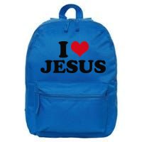 I Love Jesus Premium 16 in Basic Backpack