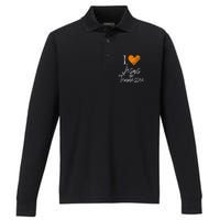 I Love Jesus And Tennessee Orange Heart Cute Fan Gift Performance Long Sleeve Polo