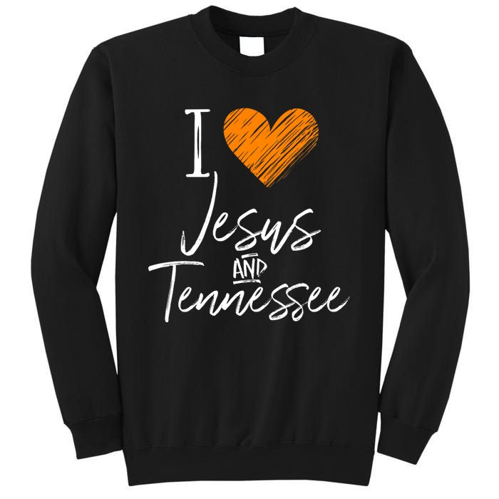 I Love Jesus And Tennessee Orange Heart Cute Fan Gift Sweatshirt