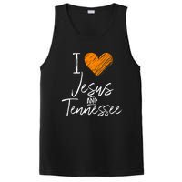 I Love Jesus And Tennessee Orange Heart Cute Fan Gift PosiCharge Competitor Tank